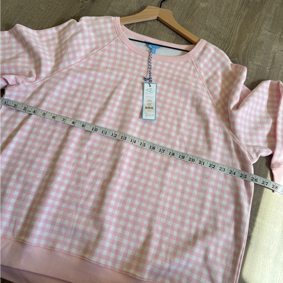 Draper James Pink Checkered Sweatshirt - Size 2X (NWT) - Picture 9 of 9